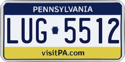 PA license plate LUG5512