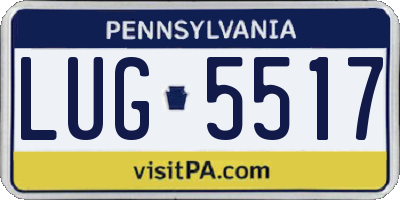PA license plate LUG5517