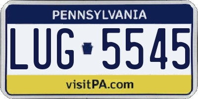 PA license plate LUG5545