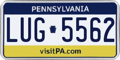 PA license plate LUG5562
