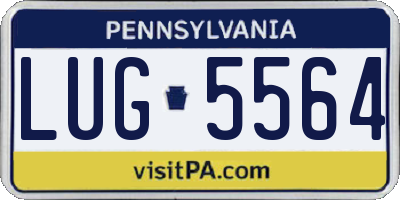 PA license plate LUG5564