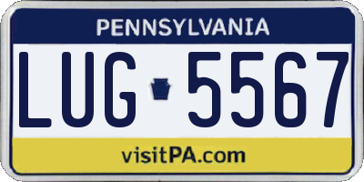 PA license plate LUG5567