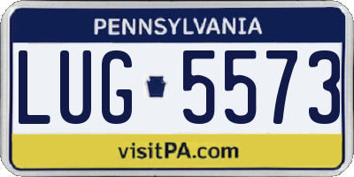 PA license plate LUG5573