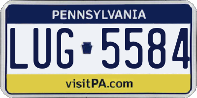 PA license plate LUG5584