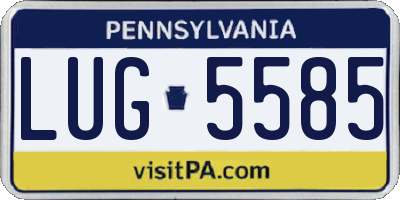 PA license plate LUG5585
