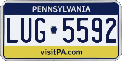 PA license plate LUG5592