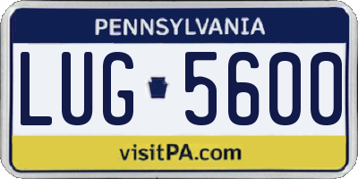 PA license plate LUG5600