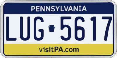 PA license plate LUG5617