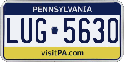 PA license plate LUG5630