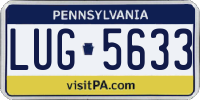 PA license plate LUG5633