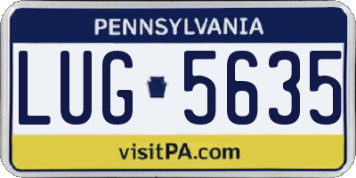 PA license plate LUG5635