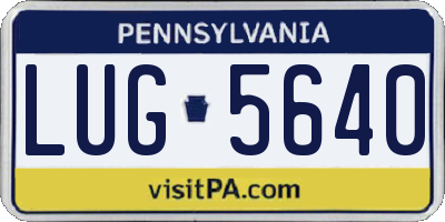 PA license plate LUG5640