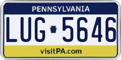 PA license plate LUG5646