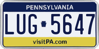 PA license plate LUG5647