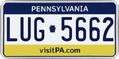 PA license plate LUG5662