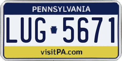 PA license plate LUG5671