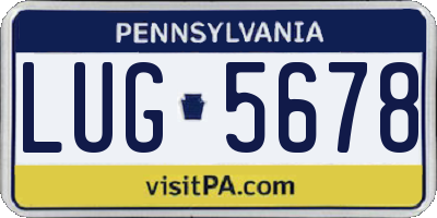 PA license plate LUG5678