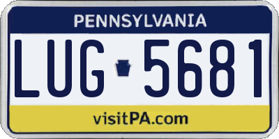 PA license plate LUG5681