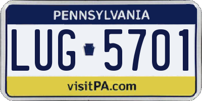 PA license plate LUG5701