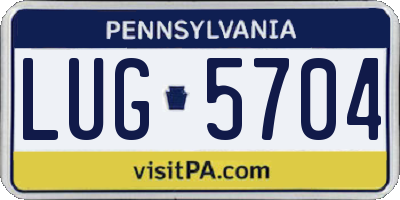 PA license plate LUG5704