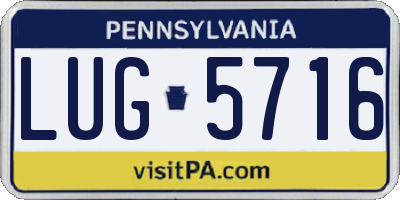 PA license plate LUG5716