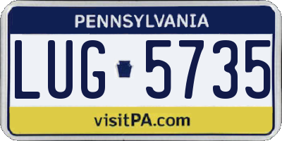 PA license plate LUG5735