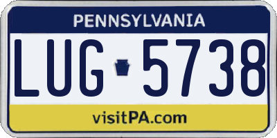 PA license plate LUG5738