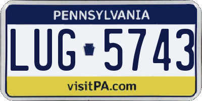 PA license plate LUG5743