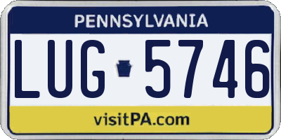 PA license plate LUG5746