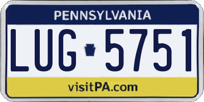 PA license plate LUG5751