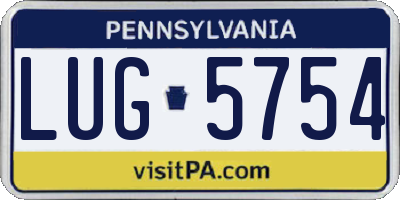 PA license plate LUG5754