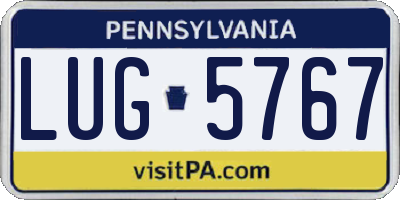 PA license plate LUG5767