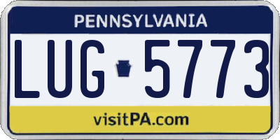PA license plate LUG5773