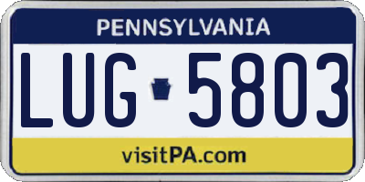PA license plate LUG5803