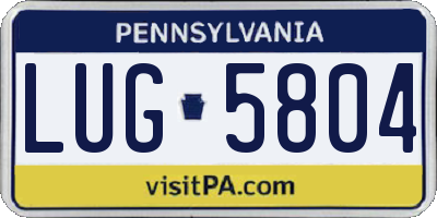 PA license plate LUG5804