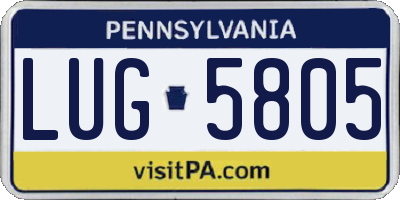 PA license plate LUG5805