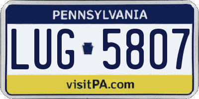 PA license plate LUG5807