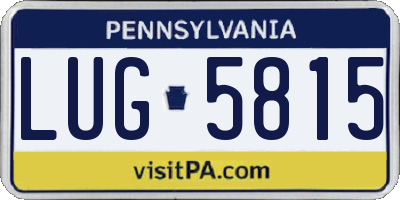 PA license plate LUG5815