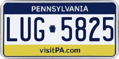 PA license plate LUG5825