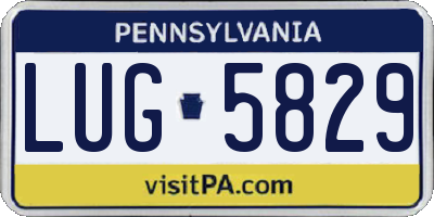 PA license plate LUG5829