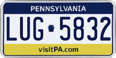 PA license plate LUG5832