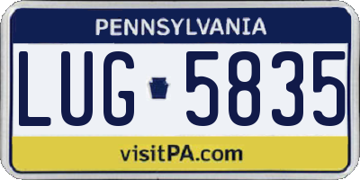 PA license plate LUG5835