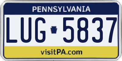 PA license plate LUG5837