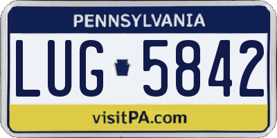 PA license plate LUG5842