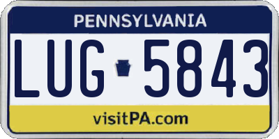 PA license plate LUG5843
