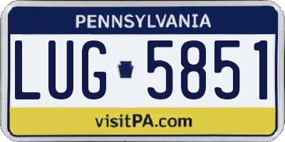 PA license plate LUG5851
