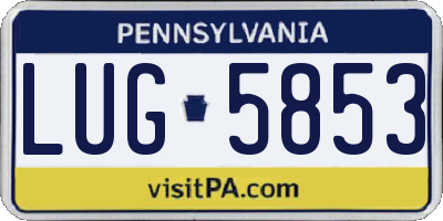 PA license plate LUG5853
