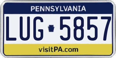 PA license plate LUG5857