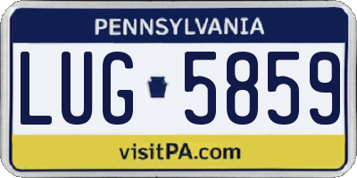 PA license plate LUG5859