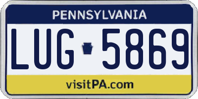 PA license plate LUG5869